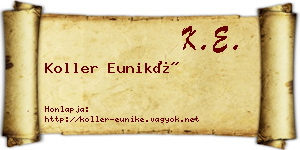 Koller Euniké névjegykártya